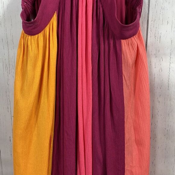 Lane Bryant Colorblock Maxi Dress 18/20 Plus Size Halter Crisscross Back Resort - Picture 3 of 13